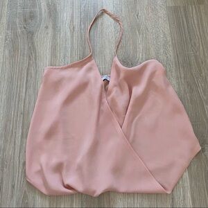 ⭐️3/$25 Tobi Peach Surplice Halter Tank Top Sz S